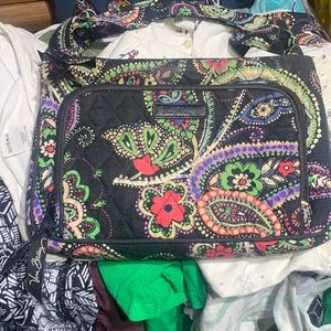 Black patterned hipster purse